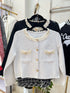 Lace Border Tweed Crop Jackets